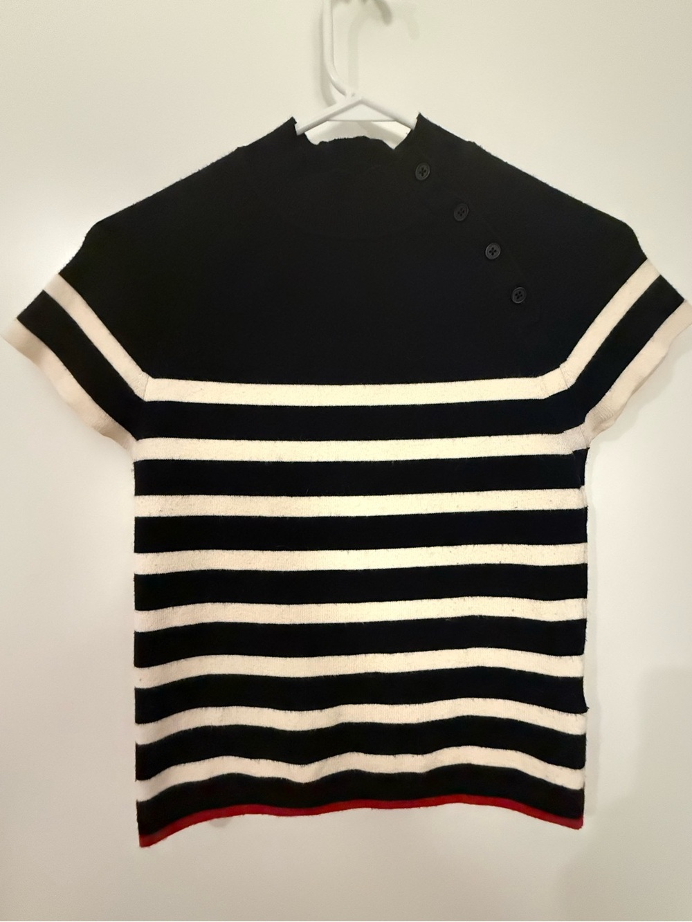 Anthropologie Maeve Striped Mock Neck Sweater Top (size M, runs small)